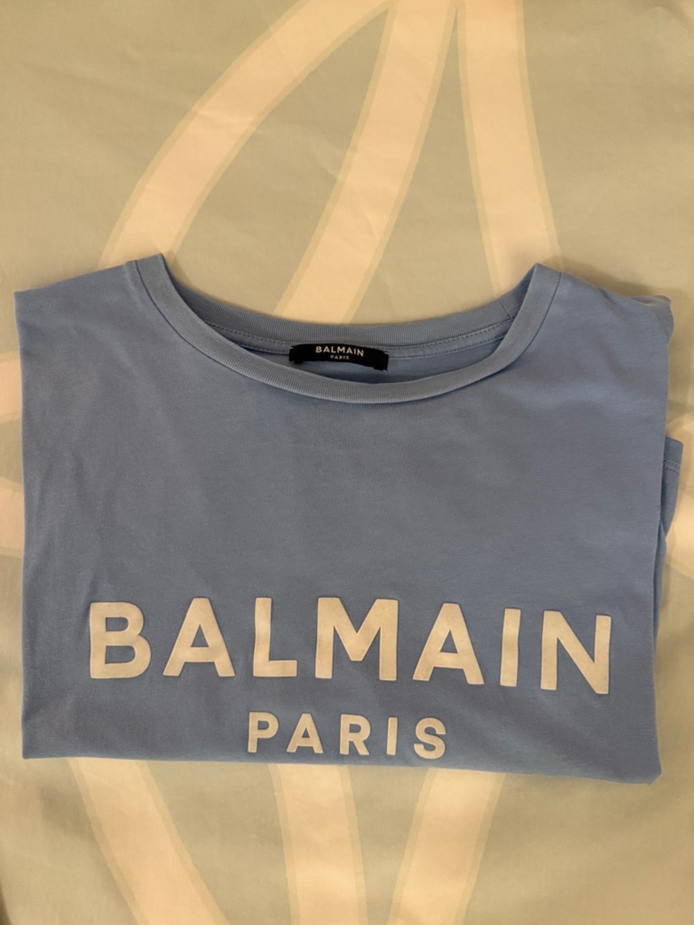 Women's Balmain Blue Crop T-Shirt, XS
